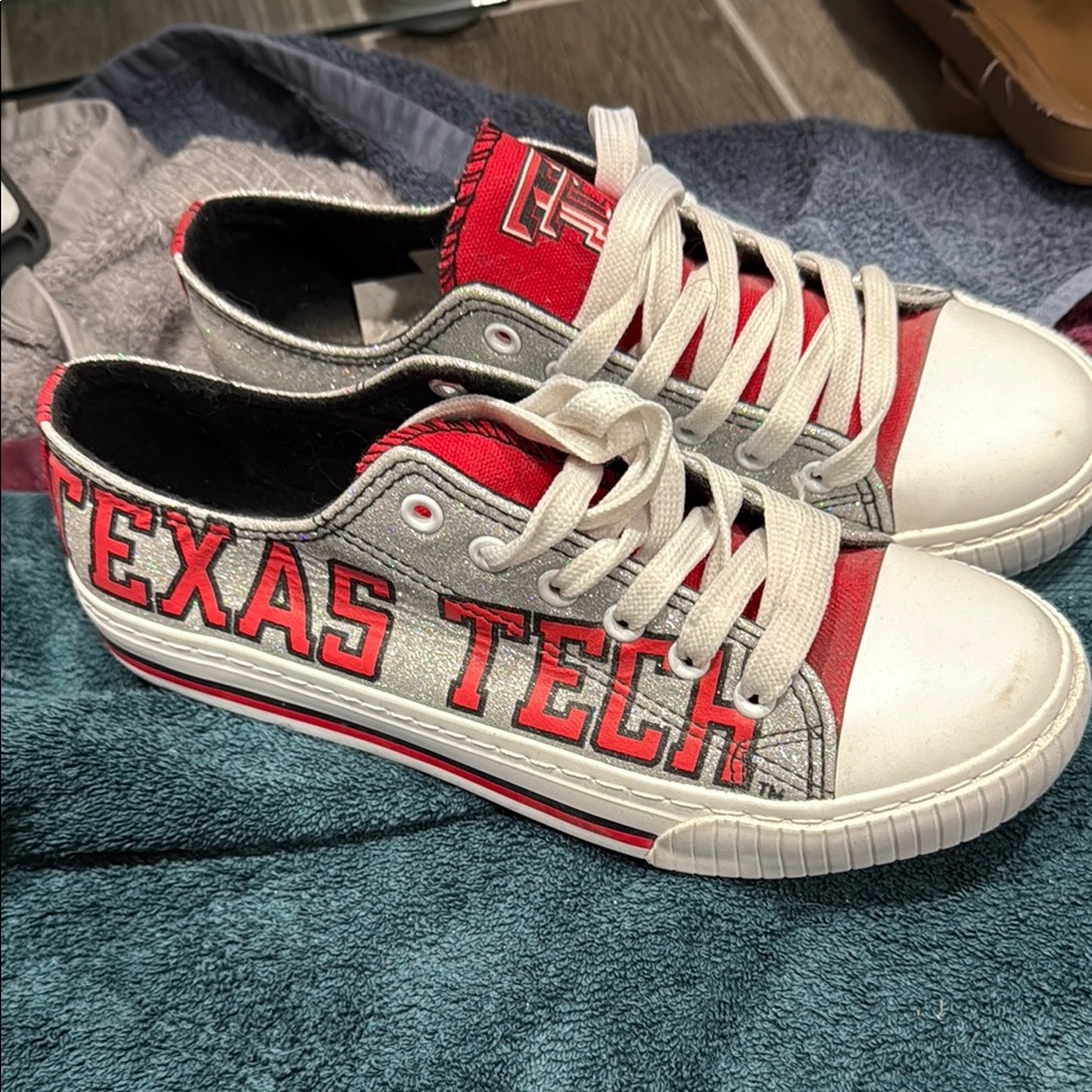 Texas Tech Red and Gray Sneakers